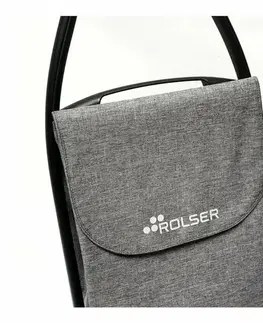 Nákupné tašky a košíky Rolser Nákupná taška na kolieskach Com Tweed 8 Black Tube, sivá