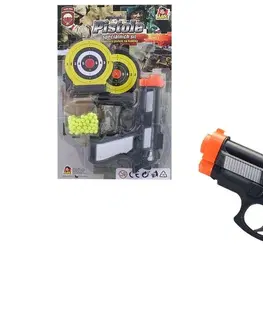 Hračky - zbrane MADE - Pištoľ na guličky s dvoma terčmi, 15 cm