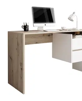 Písacie stoly PC stôl, dub artisan/biely mat, TULIO