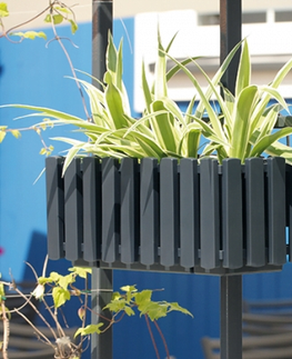Kvetináče a truhlíky NABBI DDEF600W samozavlažovací plastový balkónový kvetináč 58 cm hnedá