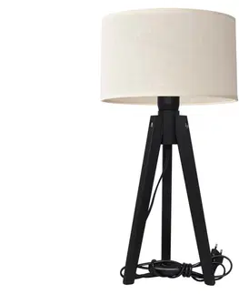 Lampy  Stolná lampa ALBA 1xE27/60W/230V krémová/borovica 