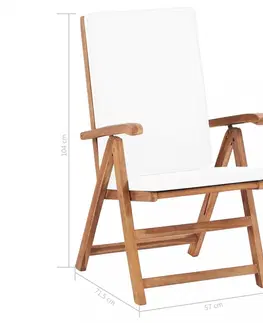 Záhradné kreslá a stoličky Polohovacie záhradné stoličky 2 ks teakové drevo Dekorhome Sivá