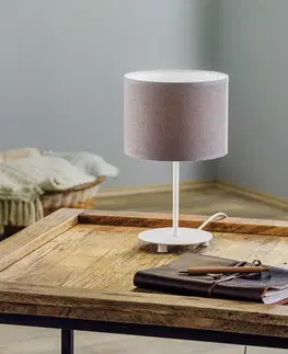 Lampy na nočný stolík Duolla Stolová lampa Pastell Roller výška 30 cm sivá