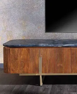 TV stolíky LuxD Dizajnový TV stolík Daichi 160 cm mango / mramor