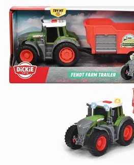Hračky - dopravné stroje a traktory DICKIE - Traktor Fendt s prívesom 26cm