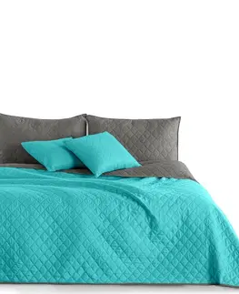 Prikrývky na spanie DecoKing Prehoz na posteľ Axel tyrkysová/oceľová, 170 x 210 cm