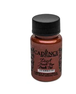 Hračky CADENCE - Farba akrylová Cadence D.Metalic, červená, 50 ml