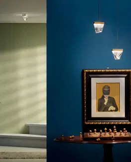 Závesné svietidlá Fabbian Fabbian Tripla závesné LED krištáľ bronz
