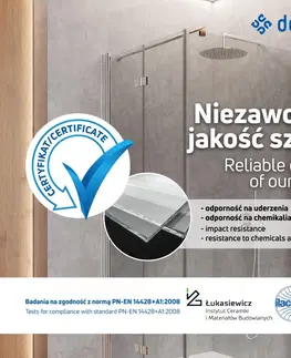 Sprchovacie kúty DEANTE - Kerria Plus nero sprchové dvere bez stenového profilu, 100 cm - výklopné KTSUN43P