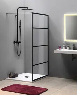 Sprchové dvere GELCO - CURE BLACK sprchová zástena 800 číre sklo CB80