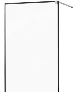 Sprchové dvere MEXEN/S - KIOTO Sprchová zástena WALK-IN 90x200 cm 8 mm, chróm, čierny profil 800-090-101-01-70