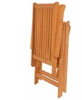Zahradné stoličky Záhradná stolička 6 ks teak / látka Dekorhome Vzor kvietok