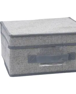 Úložné boxy Textilný úložný box s vekom, svetlosivá