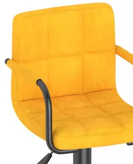 Barové stoličky Barová stolička 2 ks zamat / kov Dekorhome Žltá