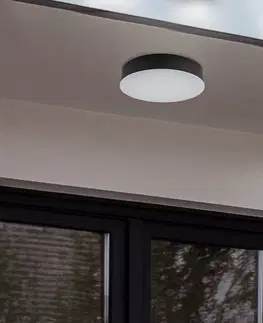 Vonkajšie stropné svietidlá Lindby Vonkajšie stropné LED svietidlo Lyam tmavosivé
