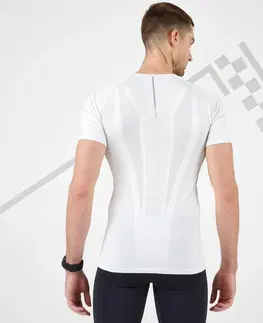 nordic walking Pánske pohodlné bežecké tričko Skin Kiprun ľadovo biele