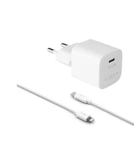 Nabíjačky pre mobilné telefóny FIXED Mini charger set with USB-C output andUSB-CLightning, PD, MFI, 1 m, 20W, white FIXC20M-CL-WH