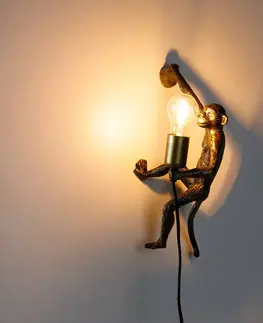 Nástenné svietidlá Lindby Lindby Nirvathia nástenné svetlo Opica kov
