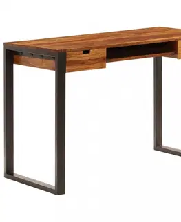 Pracovné stoly Písací stôl 110x55 cm drevo / oceľ Dekorhome