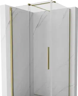 Sprchovacie kúty MEXEN/S - Velár sprchovací kút 110 x 100, transparent, zlatá 871-110-100-01-50