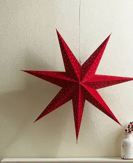 Vianočné svetelné hviezdy Markslöjd Hviezda Clara zavesenie vzhľad zamat Ø75cm červená
