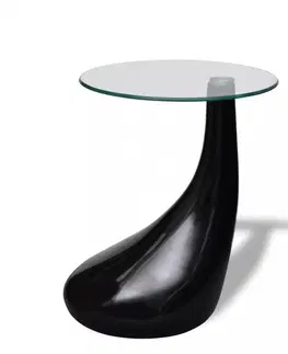 Sklenené Konferenčný stolík laminát / sklo Dekorhome Biela lesk