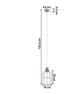 Lampy Visiaca lampa, sivá/kov, ASTOK