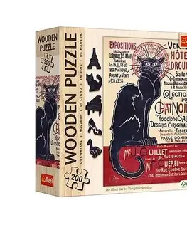 200 dielikov Trefl Drevené puzzle Théophile Alexandre Steinlen: Čierna mačka 200 Art Collection Trefl