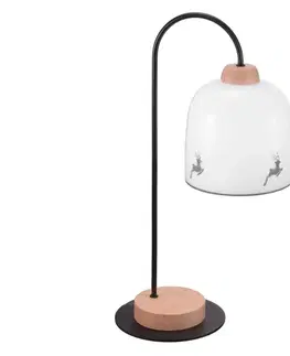 Lampy Kolarz Kolarz A1352.71.Gr.100 - Stolná lampa NONNA 1xE27/60W/230V jelene dub/biela/šedá 