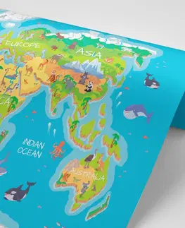 Tapety mapy Tapeta zemepisná mapa sveta pre deti