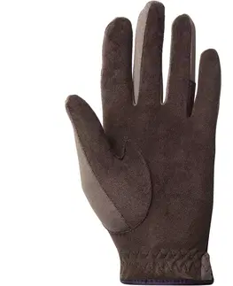 rukavice Detské jazdecké rukavice Basic hnedé