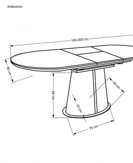 Jedálenské stoly Rozkladací jedálenský stôl ROBINSON Halmar