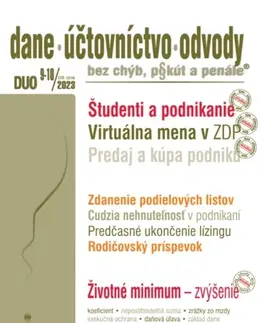 Dane, účtovníctvo DUO 9-10/ 2023 - Študenti a podnikanie - Kolektív autorov