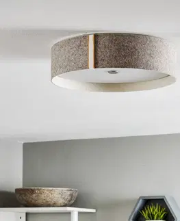 Stropné svietidlá Domus Plstené stropné svietidlo Lara plsť s LED šedo-vlnená biela