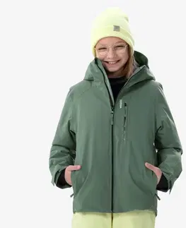 bundy a vesty Detská lyžiarska bunda 550 nepremokavá zelená