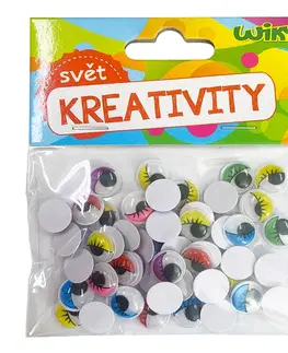 Kreatívne a výtvarné hračky WIKY - Kreativity Pohyblivé oči farebné 12mm/50ks