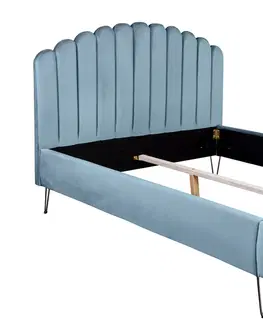 Postele LuxD Dizajnová posteľ Palmira 140 x 200 cm akvamarínová