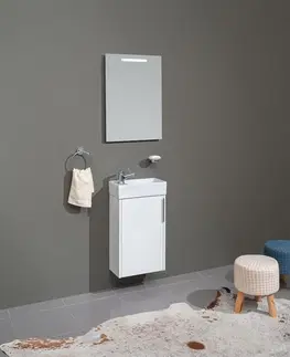 Kúpeľňový nábytok MEREO - Vigo, kúpeľňová skrinka s keramickým umývadlom, 41 cm, dub Riviera CN341