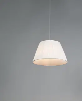 Zavesne lampy Retro závesná lampa biela 35 cm - Plisse
