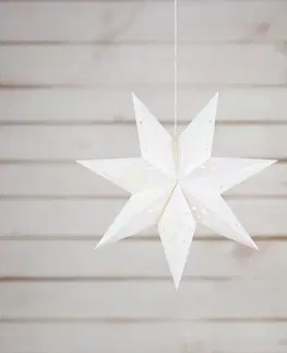 Vianočné svetelné hviezdy Markslöjd Závesná LED hviezda Blank bat. časovač Ø45cm biela