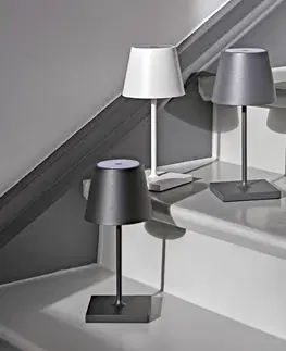 Vonkajšie osvetlenie terasy Sigor Nuindie mini LED dobíjacia stolná lampa, okrúhla, USB-C, polnočná čierna