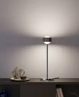 Stolové lampy Top Light Puk! 80 Eye Table LED, šošovky matné, hnedá/chróm