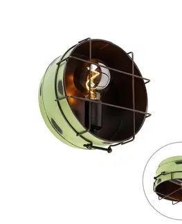 Nastenne lampy Industriálne nástenné svietidlo zelené 25 cm - Barril