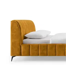 Postele LuxD Dizajnová posteľ Rotterdam 180 x 200 cm horčicový zamat