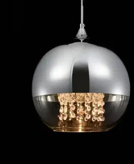 Závesné svietidlá Maytoni Závesná lampa Fermi s krištáľovým závesom Ø 30 cm