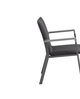 Stoličky Rasmus polstrovaná záhradná jedálenská stolička antracitová