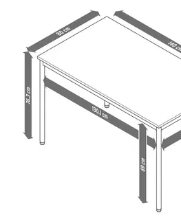 Desks Kovový stolík »CN3«, cca 140 x 80 cm
