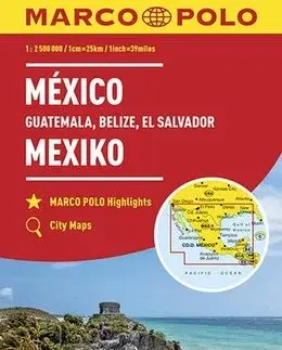 Amerika Mexiko, Guatemala, Belize, El Salvador 1:2,5M
