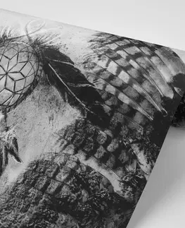 Čiernobiele tapety Tapeta čiernobiely indiánsky lapač snov
