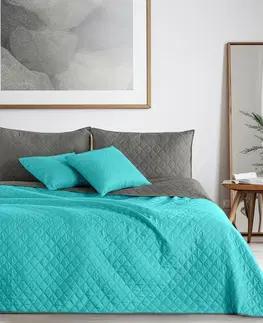 Prikrývky na spanie DecoKing Prehoz na posteľ Axel tyrkysová/oceľová, 170 x 210 cm